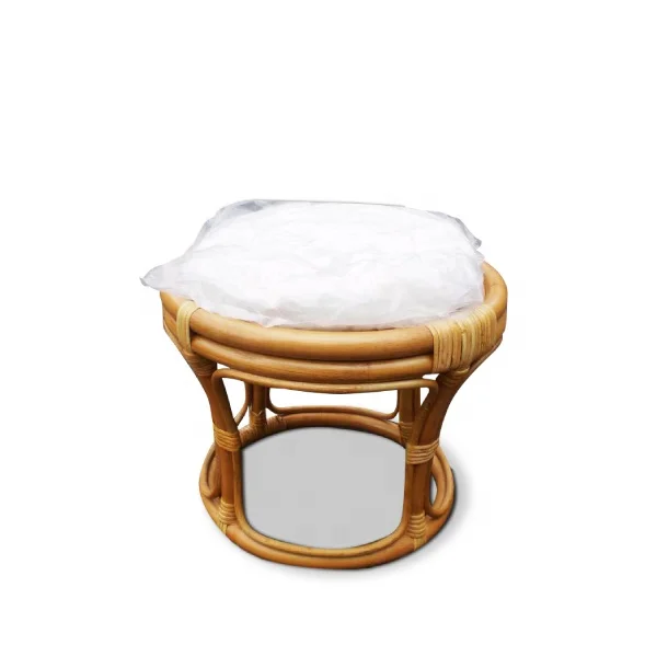 

Best Indonesian Handicraft Furniture Product Natural Rattan Cozy Stool With Cushion With Classic Style