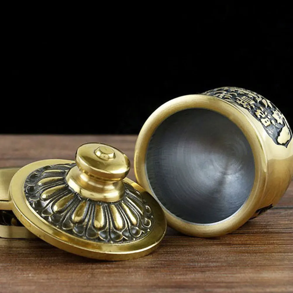 

Copper Holy Water Cup Exquisite Shape Clear Pattern Retro Decor Supplies Temple Home Use Glassware Kitchen
