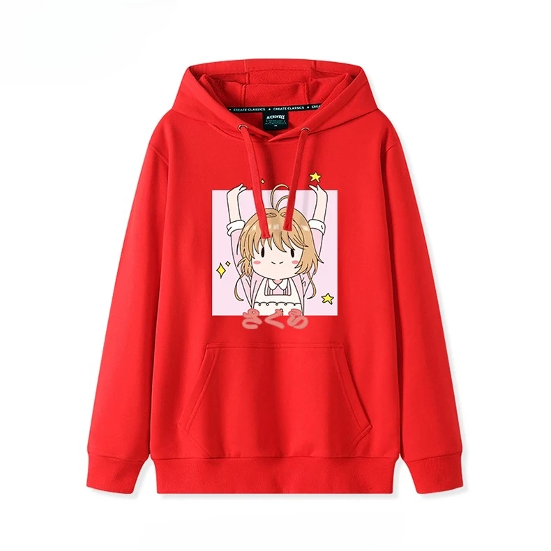 Neue Herbst Langarm Pullover Magic Girl Veränderbar Sakura Japanischen Lose Top Paar Outfit Einfache Campus Stil Lose Mantel