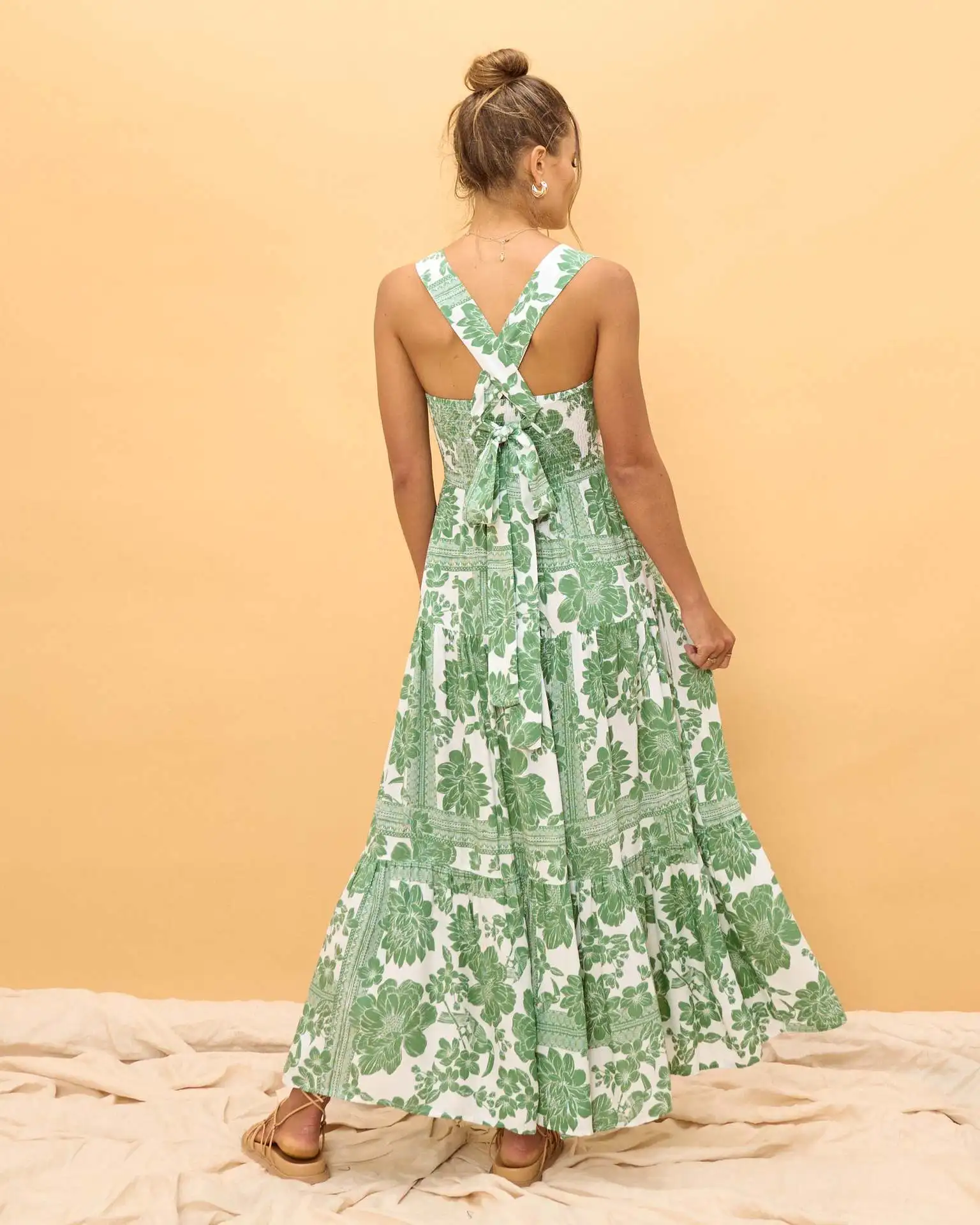 Abito Boho estivo da donna Fahsion senza maniche con stampa Abiti da festa da spiaggia Elegante abito casual da donna per le donne Robe Femme