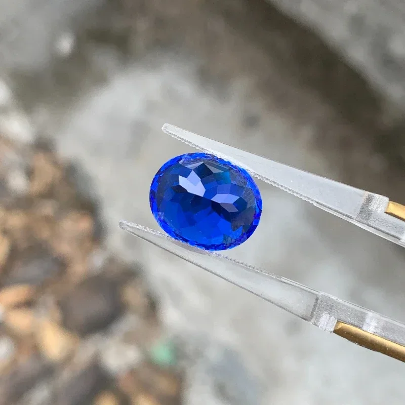 Kobalt-Spinell, oval geschliffener, loser Edelstein, im Labor gezüchtet, für DIY-Ringe, Halsketten und Ohrringe, Hauptmaterialien wählbar, Zertifikat – Detail 5