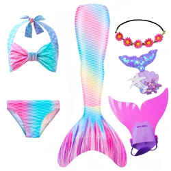 2024 Girls Mermaid Tail Swimsuit for Swimming Girl the Little Mermaid Costume Cosplay Beach Clothes Swim Bathing Suit