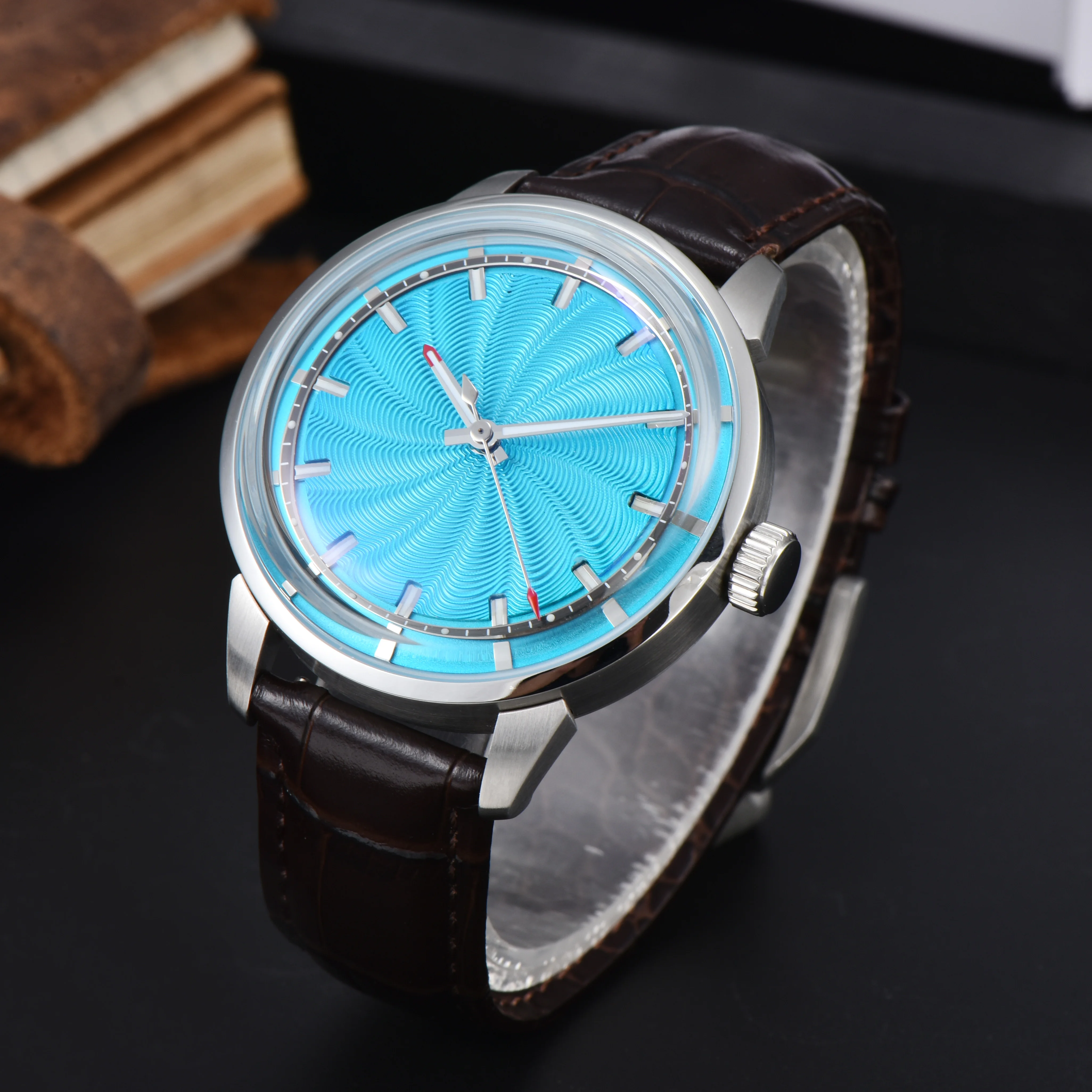 ساعات OUMASHI ساعات رجالية فاخرة Miyota8215 ساعة حركة ميكانيكية أوتوماتيكية جو بسيط ساعات كلاسيكية