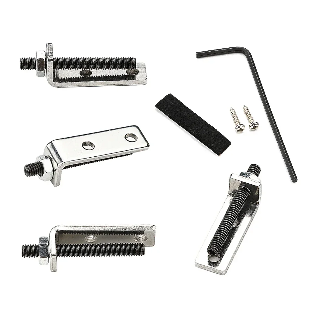 Silver Electric Guitar Bridge System - Premium Stringed Instrument Bridge Device for Enhanced Performance & Stability