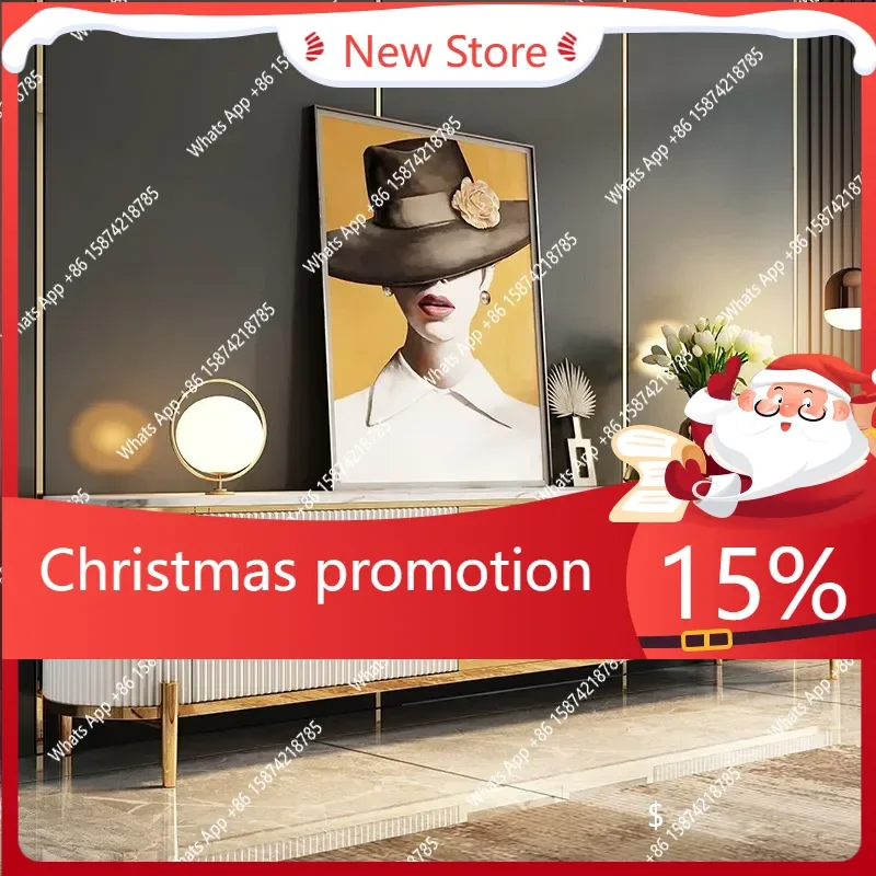 

C69 Rock Slab Light Luxury Coffee Table TV Cabinet High-end Living Room Small Apartment Post-modern Simple Bedroom White Glass