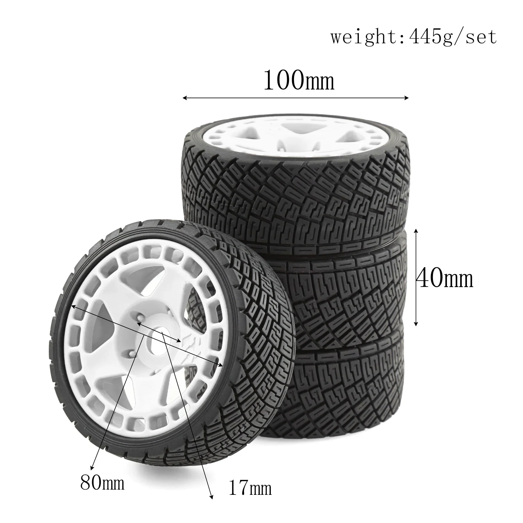 4pcs 100mm 1/8 1/7 RC Off-Road Buggy Wheels Tire 17mm Hex for ARRMA Typhon Talion Traxxas Redcat Team Losi Kyosho HPI HSP VRX RC