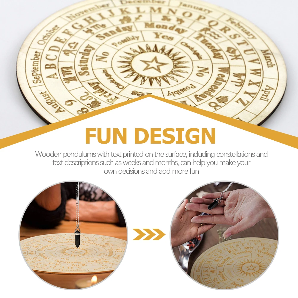 

Wooden Star Pendulum Metaphysical Message Home Prop Accessory Carved Pattern Divination Board Party Desktop Divination