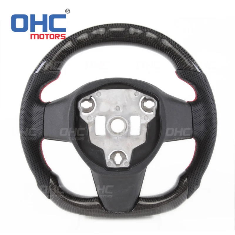 For Tesla Model/Y/S/X steering wheel custom modification with leather/carbon fiber/heating/styling options