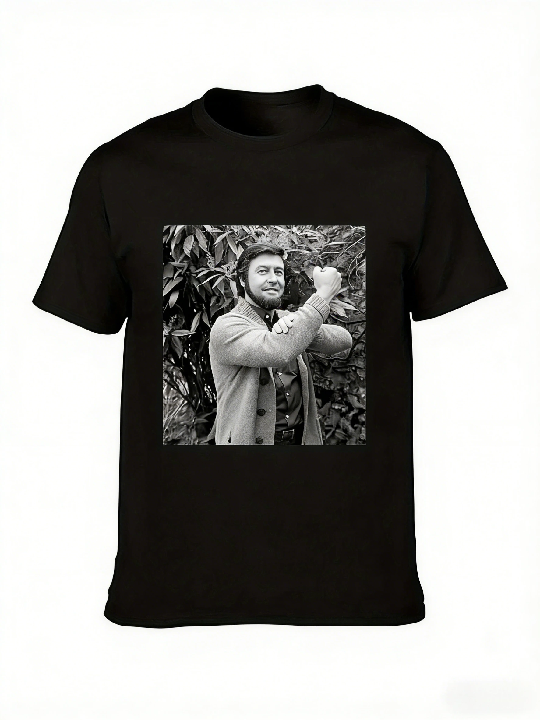 Men's Black Printed T-Shirt - Jacques Messling Criminal Portrait T-Shirt - Soft Everyday Streetwear  French Gangster Style Top