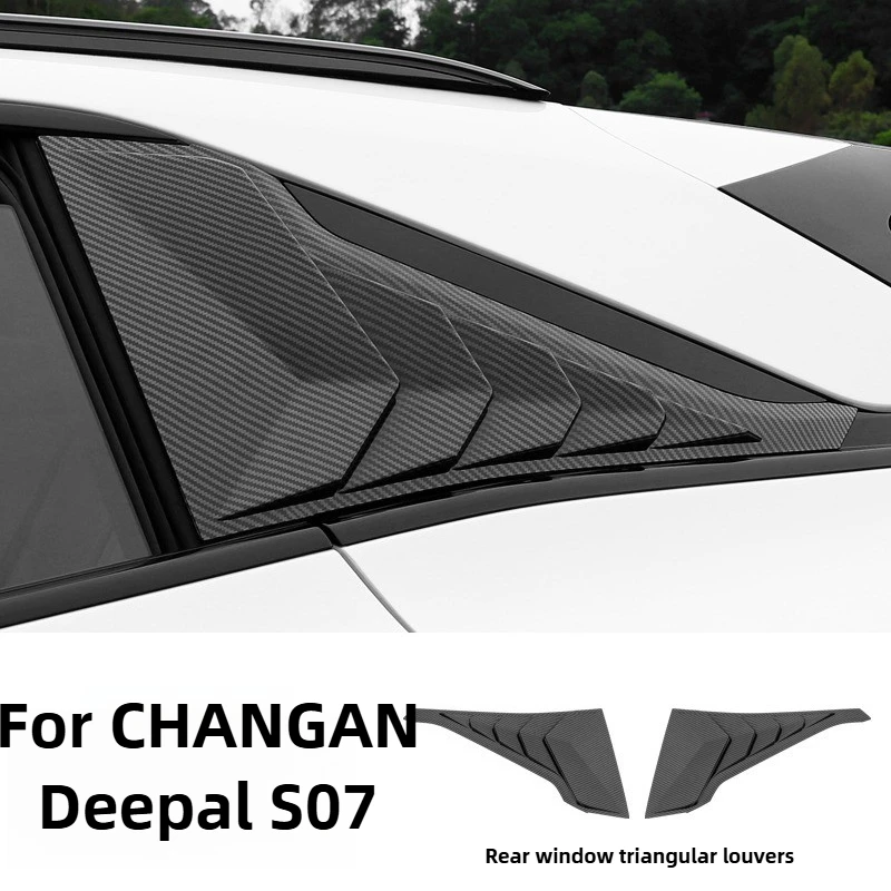 

Rear Window Triangle Louver For CHANGAN Deepal S07 Accessories 2024-2025 ABS Carbon Fiber Texture Hollowed-Out Protector 2023