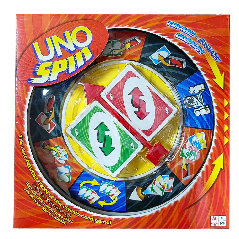 UNO Games SPIN Card Board Game Family Funny Entertainment Poker Playing Cards Toys for Children Birthday Halloween Gifts