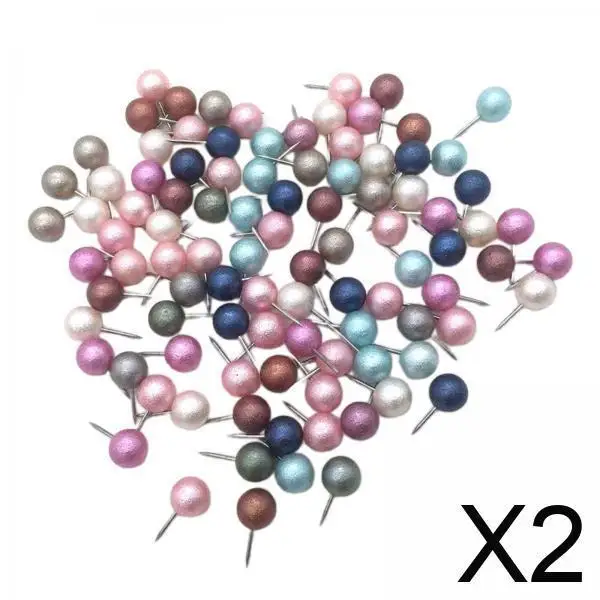 

2x100 шт. цветные канцелярские кнопки канцелярские кнопки для большого пальца доска для школы с изображением