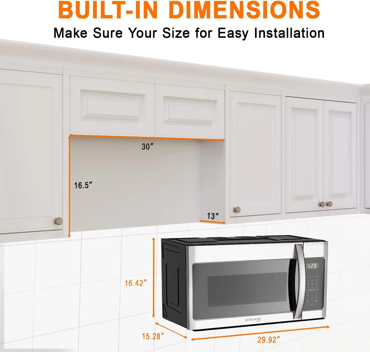 1,9 Cu. Pés. Forno de micro-ondas over the range OTR1902S de 30 polegadas, micro-ondas over the stove, 1000 watts, exaustor de 400 CFM e LED