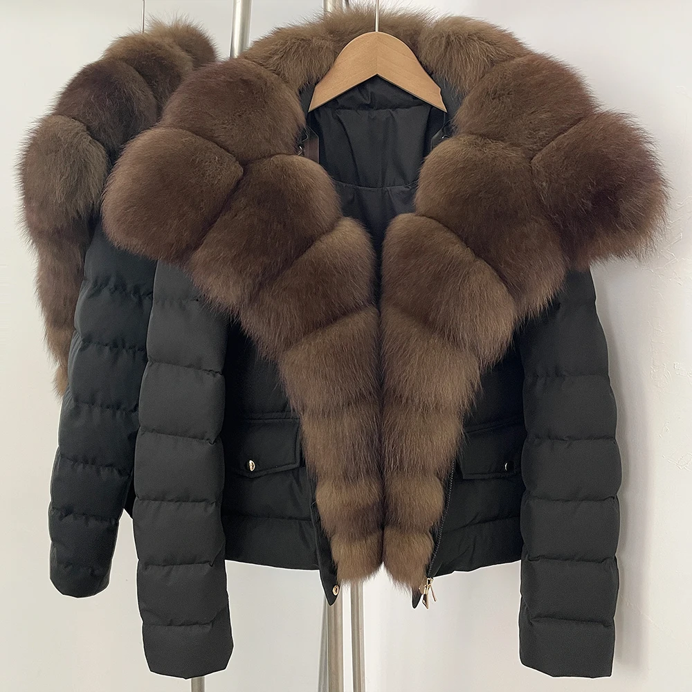 Women's Winter Down Jacket Lady New Coats and Jackets Real Fox Fur Coats Lightweight Puffer Women Duck Down Coats and Parks