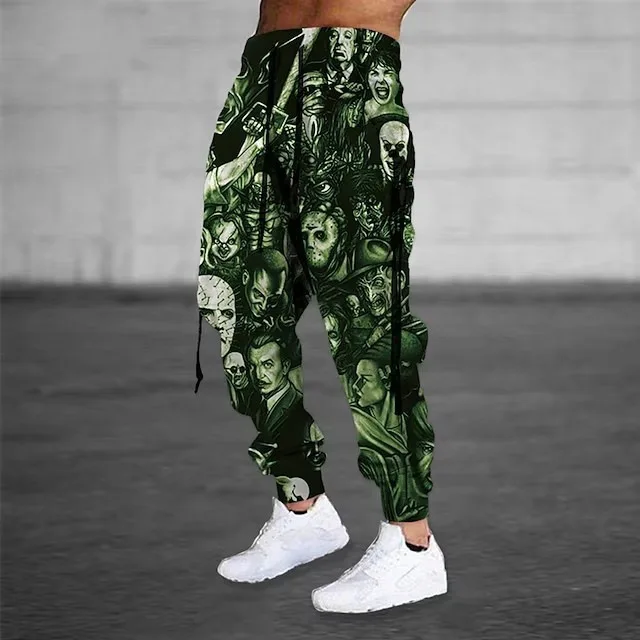 

Новые мужские брюки Хэллоуин Скелет с 3D принтом эластичный пояс на шнурке карманные спортивные штаны на шнурке мужские повседневные брюки