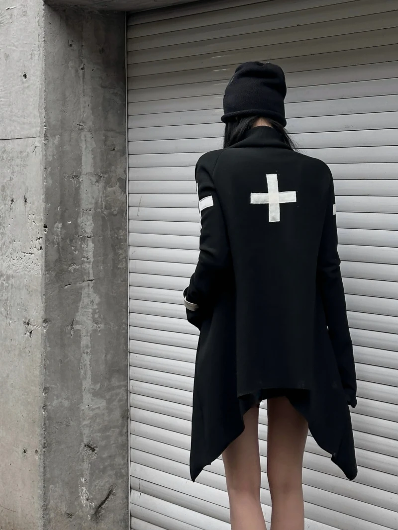 

Женский кардиган MOONLET с асимметричным дизайном, длинными рукавами, весенний, повседневный, из хлопка, модная верхняя одежда