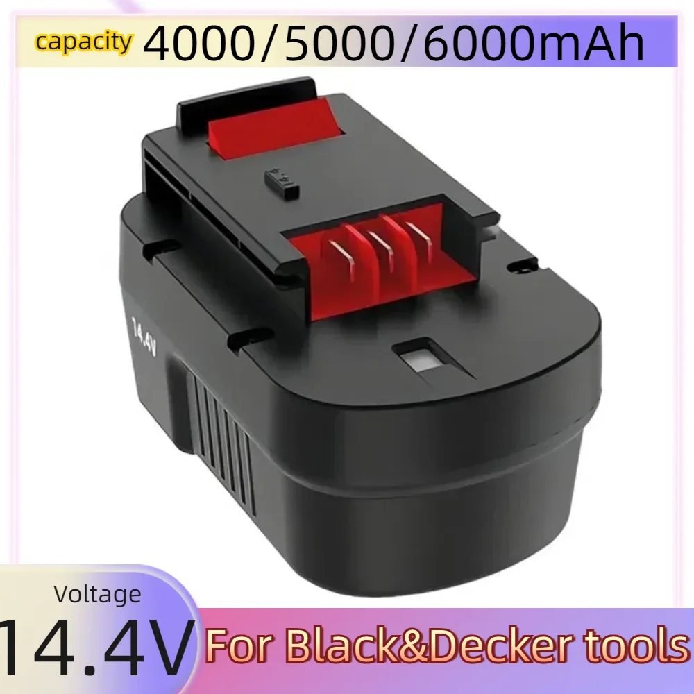 

14.4V 6000mAh Rechargeable Li-ion battery pack for Black Decker cordless Electric drill screwdriver BL1514 DCB142