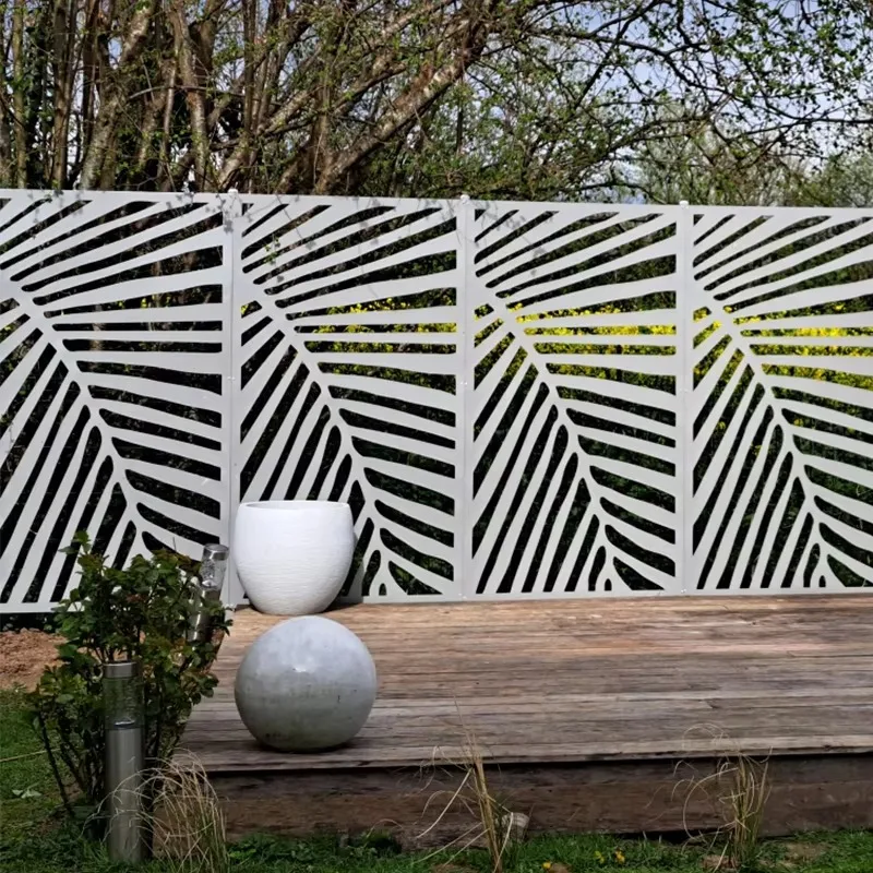 Modern Design Aluminum Fencing Outdoor Steel Fence Customized Decorative La-ser Cut Fence Panel