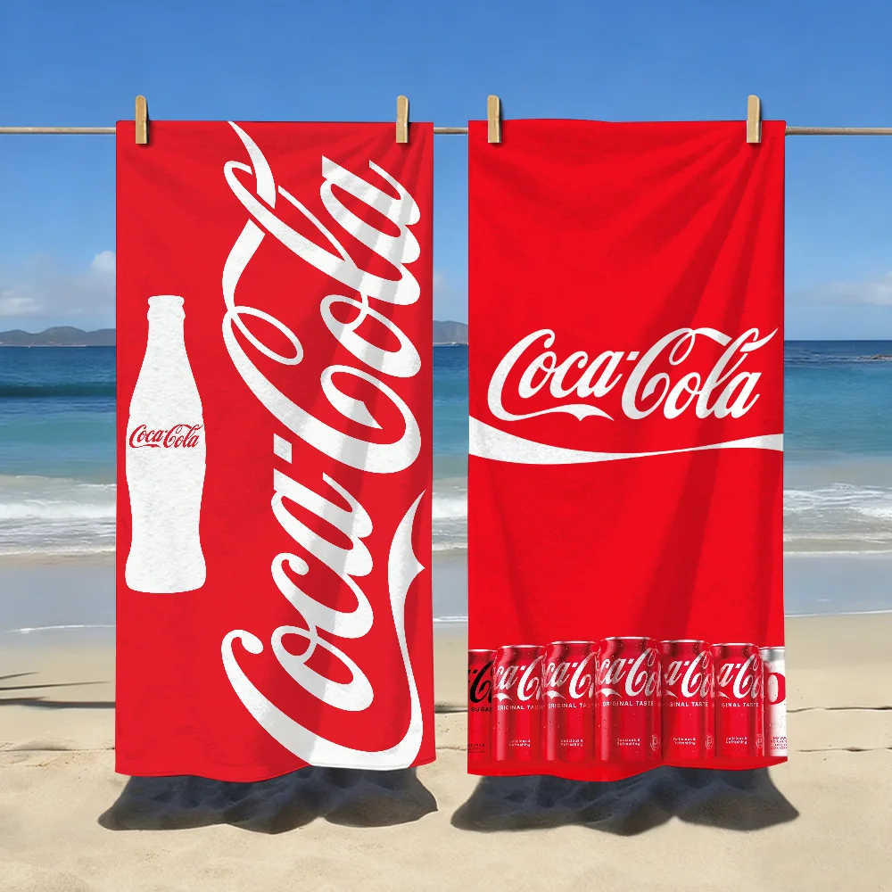 Toalla con estampado artístico a la moda, suave, para piscina, regalo para viajes, gimnasio, ducha, camping, secado rápido, deportes, C-Coca C-Cola-S, toallas de playa grandes