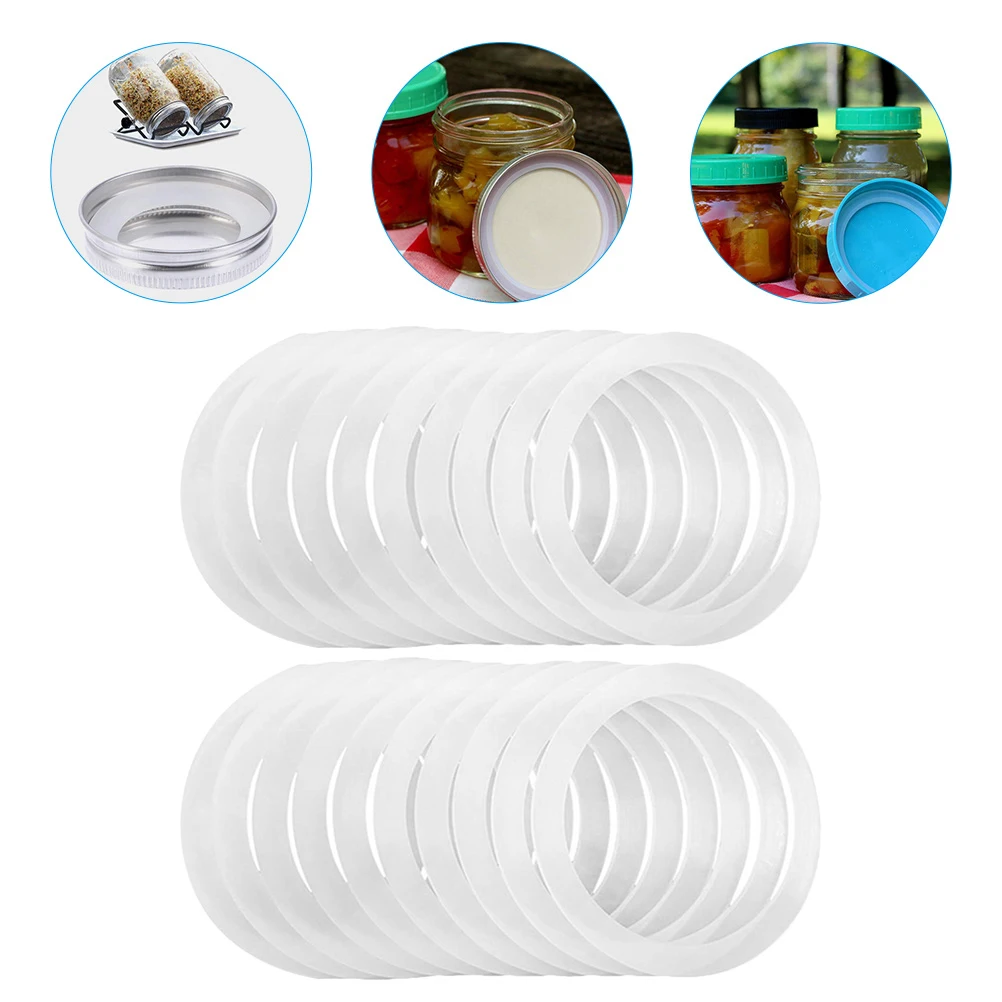 

20 Pcs Iron Plate Cover Silicone Ring Affordable Mason Jars Sealing Rings Canning Lids and Vacuum Silica Gel Flexible