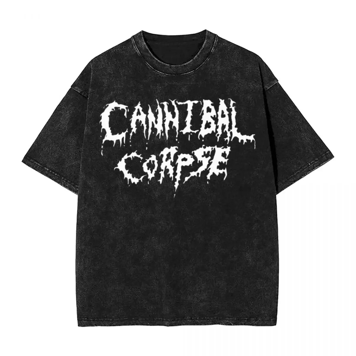 Washed T Shirts Cannibal Corpse Old Logo Novelty T-Shirts Harajuku Streetwear Short Sleeve Summer Tops Tops Tees Men Women