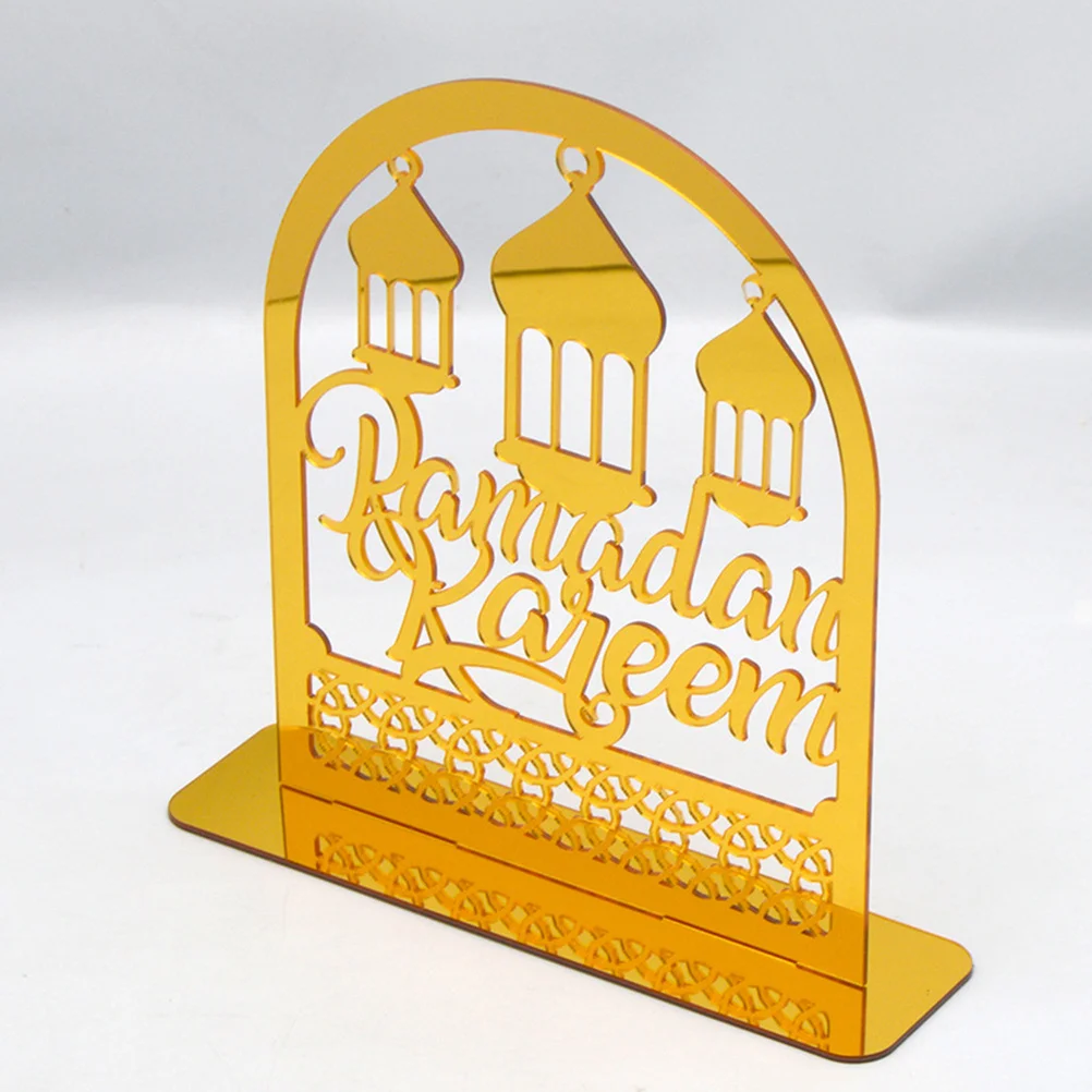 

Acrylic Desk Ornament Ramadan Mubarak 3D Islamic Decor For Home Party Holiday Centerpiece Eid Table Decoration Craft Indoor
