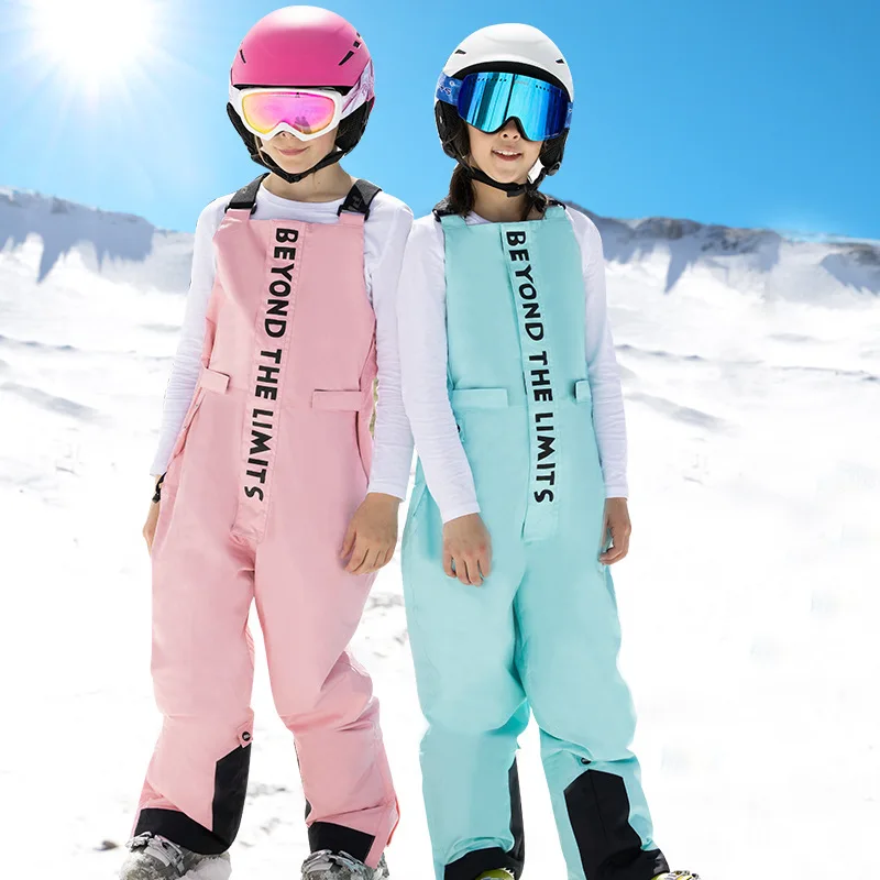 Kids Girl Boy Snow Ski Bib Pants Winter Waterproof Windproof Ripstop Warm Insulated Snowboard Overalls