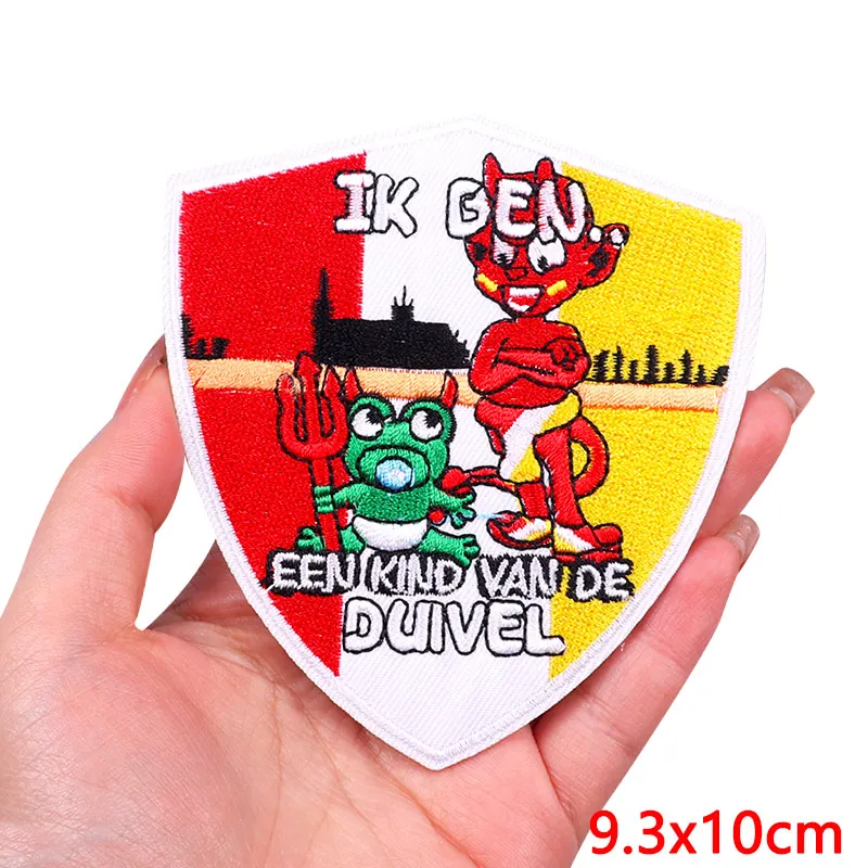 Netherland Oeteldonk Emblem Patch Sewing Embroidered Patch Frog Carnival For Netherland Patches For Clothing Iron On Patches DIY