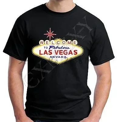 

Mens Las Vegas Sign T Shirt Sin City Gambling Nevada USA America V142 men's top tees
