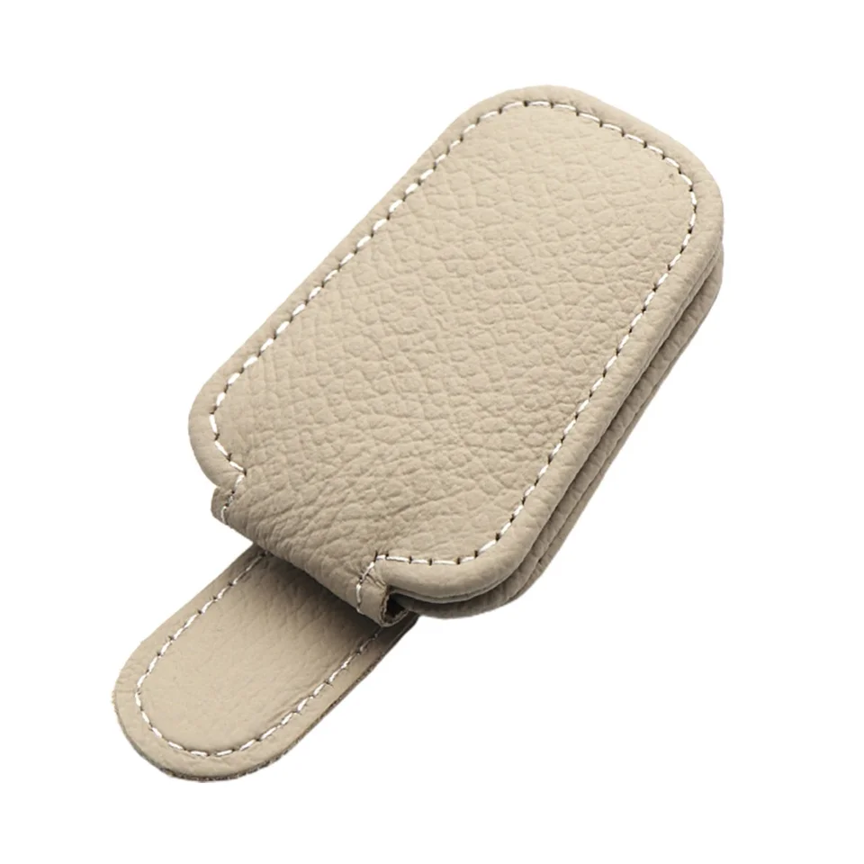 Magnetic Car Sunglasses Holder Leather Clip