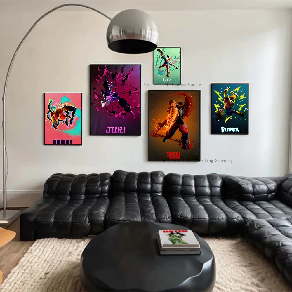 1PC Street Fighter 6 Popular Video Game Poster Paper Print Home Living Room Bedroom Entrance Bar Restaurant