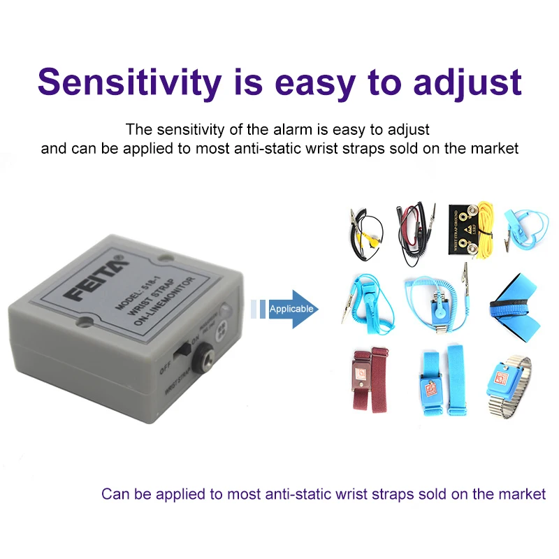 FEITA ESD Wrist Strap Online Monitor 518-1 Single Constant Anti Static Wristband Alarm Tester Workstation Instrument Quality