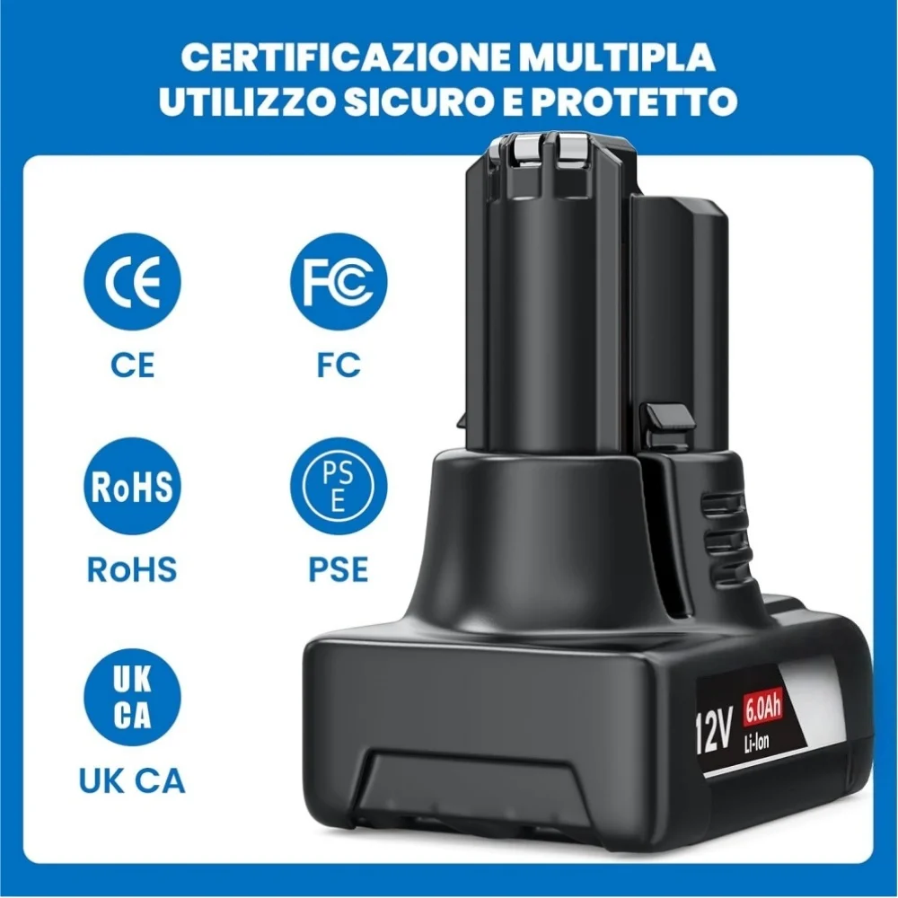 

12V 6000mAh 18650 Li-ion Rechargeable Battery for Bosch BAT412 BAT414 BAT420 MAX Pod CLPK30-120 Power Tool.