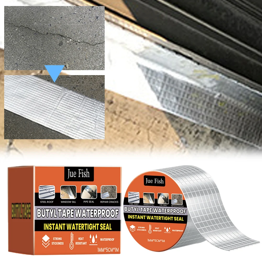 Бутиловая лента Водонепроницаемая бутиловая уплотнительная лента Алюминиевая фольга Бутилкаучуковая лента для ремонта автофургонов Уплотнение оконных лодок и труб
