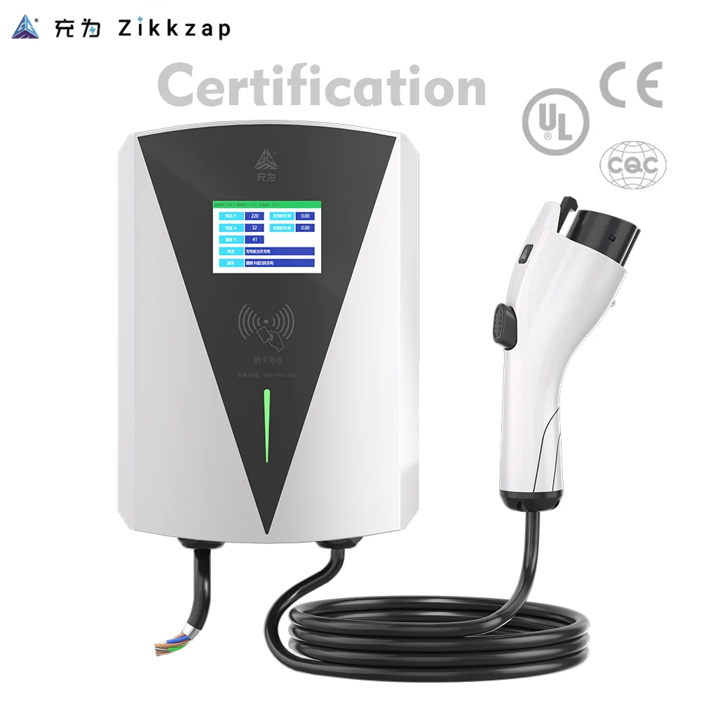 Type 2 AC 7/11/22KW EU Standard Wall-mounted EV Charging Station 3.5-Inch LCD Screen CE Certified For Household Commercial