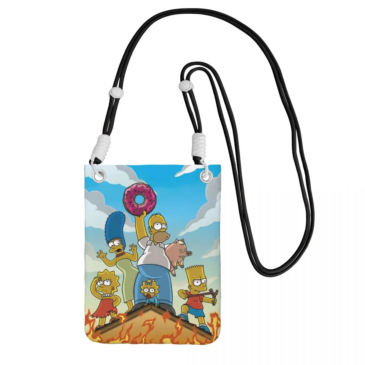 

Custom Fashion Simpsons Mobile Phone Bag Traveling Women Men Comedy Cartoons Small Crossbody Purse Smart Phone Wallet With Strap