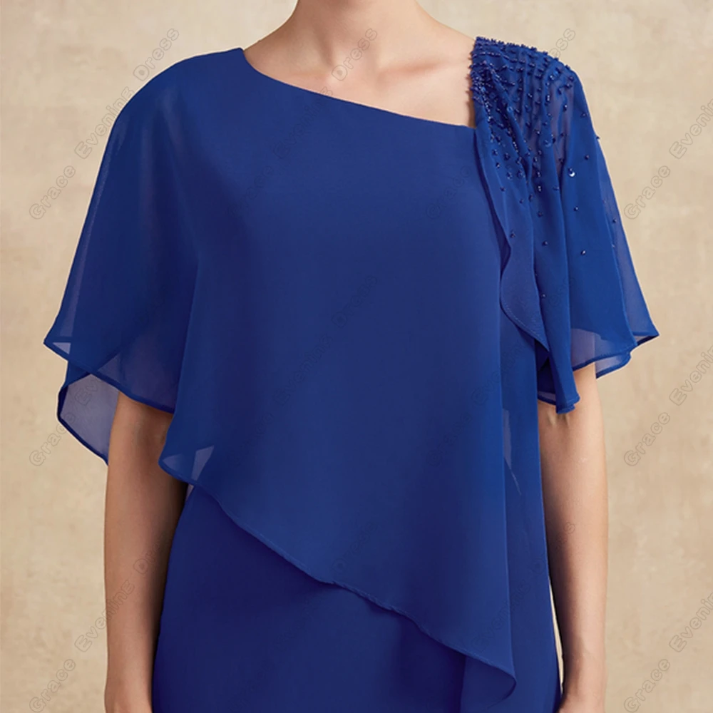 

Customized Simple Scoop Mother of Bride Dresses for Women Royal Blue Wedding Party Dresses Wedding Party Dresses Robe De Soirée