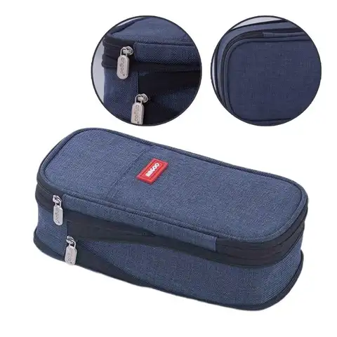 Bilashmart Multifunctional Stationery Pencil Case Dirt Resistant Material Creative Simple Design Fashionable Colors Zipper Storage Bag