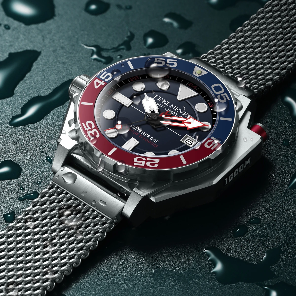 FEELNEVER Men Mechanical Wristwatch Automatic Watch Leisure Fashion Business Waterproof Multi Functional Watch With Watch +Box view 4