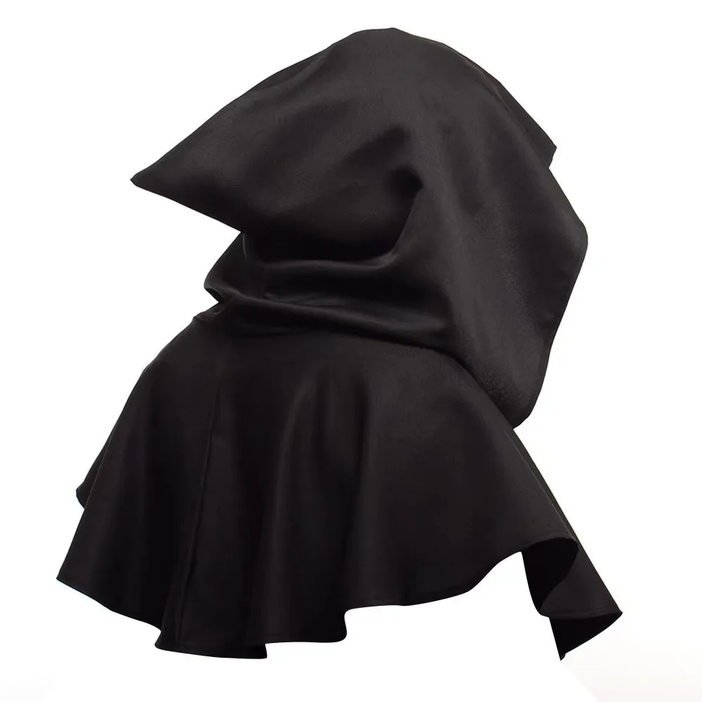 Manto preto com capuz de Halloween para homens e mulheres, fantasia cosplay criativa bruxa vampiro manto da morte adulto