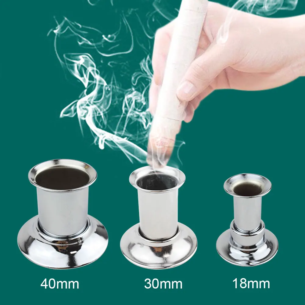 Stainless Steel Moxa Extinguisher Roller Roll Holder Stick Washable Anti-rust Moxibustion Device Smokeless Acupuncture Artemisia