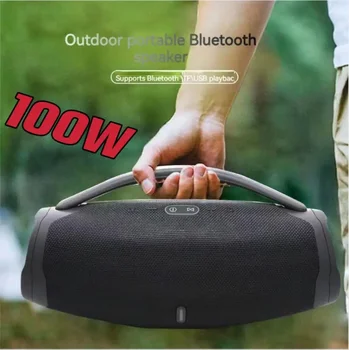 100W yüksek güç Bluetooth hoparlör açık taşınabilir su geçirmez RGB renk işık kablosuz Subwoofer 360 Stereo Surround TWS hoparlör