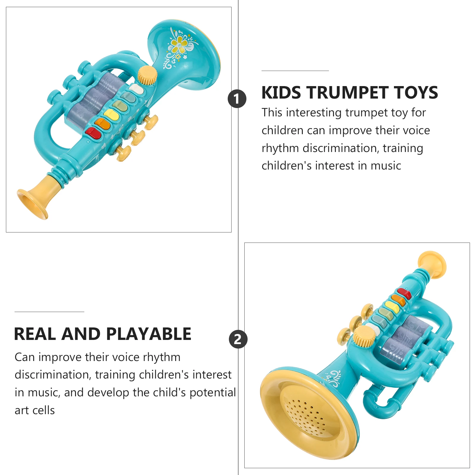 Trompette pour enfants, 1 ensemble, Mini Instrument éducatif, améliore le potentiel artistique et l'hémhousiasme musical, corne d'apprentissage pour enfants
