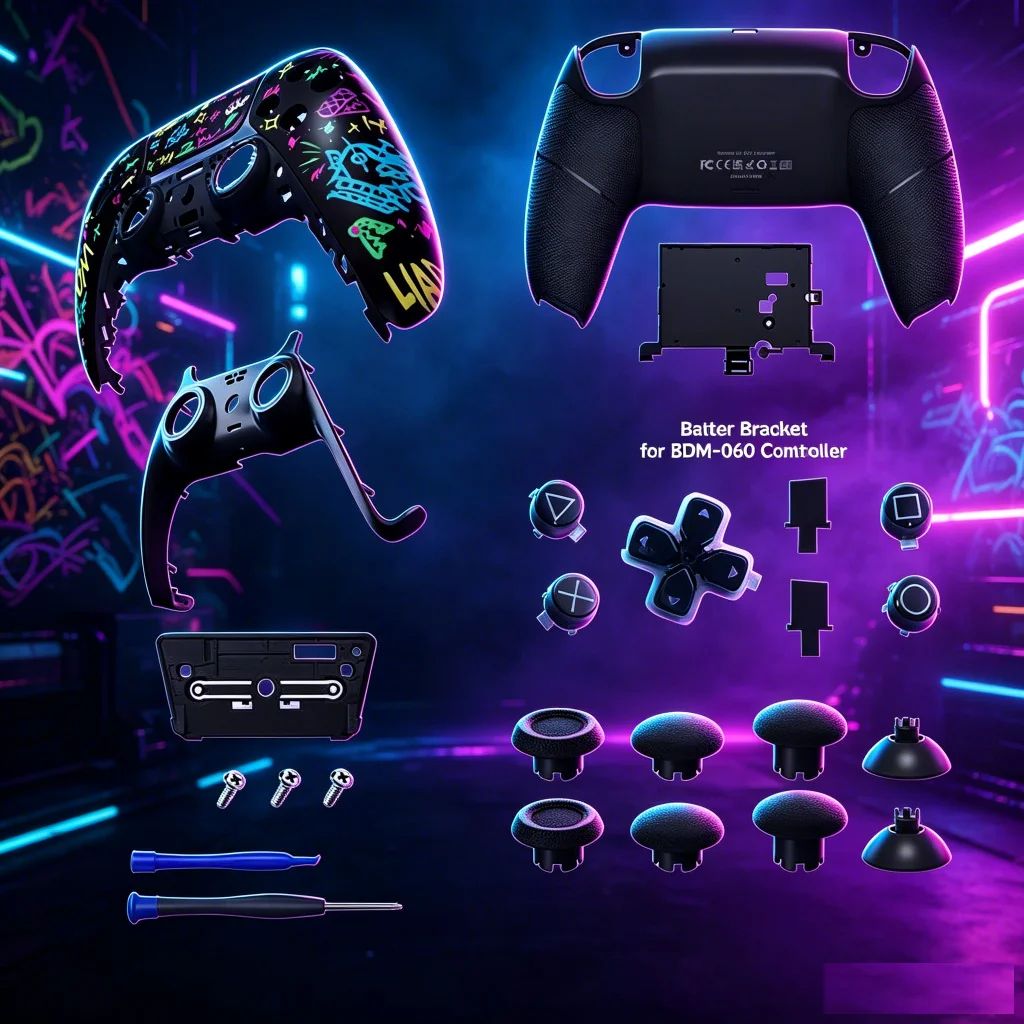 Protective Case for PS5 Gamepad - New Design Visual Effects, Compatible with All Versions of BDM-010/060 - Gaming Accessories