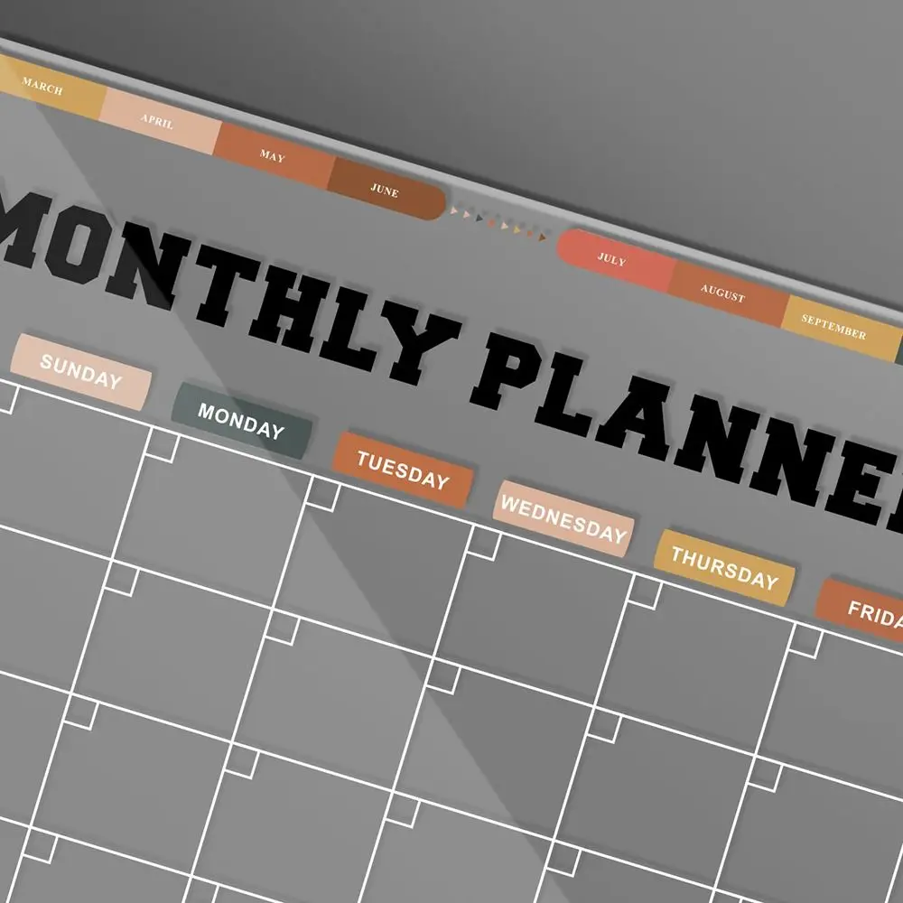 الملحقات تقويم أكريليك مغناطيسي قابل لإعادة الاستخدام، تقويم مخطط عالمي متين، مخطط أسبوعي سهل المسح #4