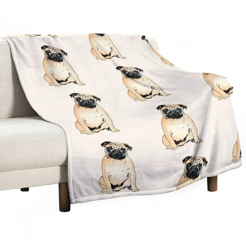 Pop art Pug graphic design art Throw Blanket christmas gifts Softest Sofa Quilt Blankets