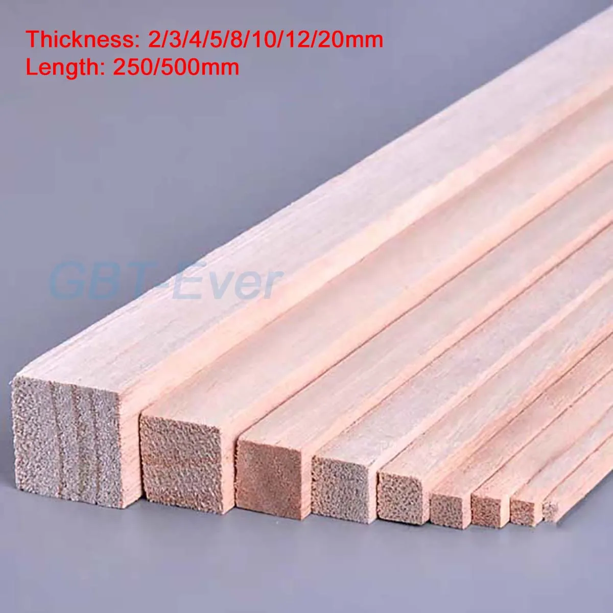 10/20/50Pcs Solid Wooden Sticks 2~20mm Length 250/500mm Square Wooden Bar Tung Wood Sticks DIY Handmade Model Materials