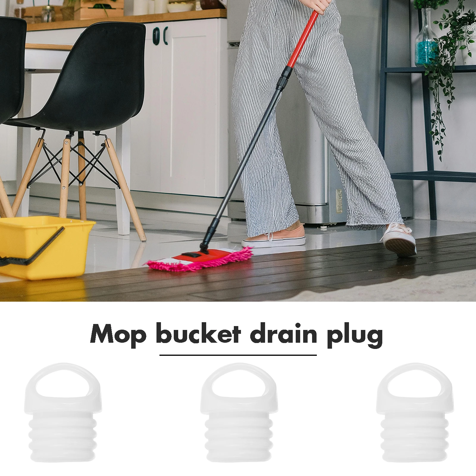 

3pcs Mop Drain Plugs Rubber Stopper Replacement Hole Plugs Durable Water Outlet Plug Mop Bucket Parts Plug Covers Bucket Drain