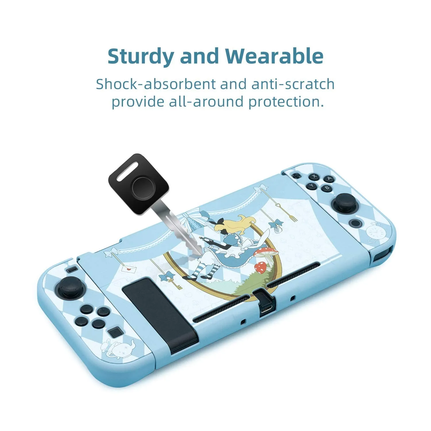 Geekshare Nintendo Switch 이상한 나라의 앨리스 보호 케이스 소녀 하드 커버 백 그립 쉘 닌텐도 스위치 액세서리