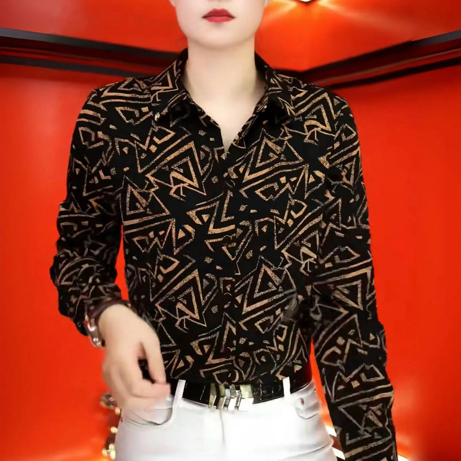 

Модная мужская рубашка с длинным рукавом: элегантная, универсальная, деловая, повседневная, роскошная, легкая, осенняя новинка